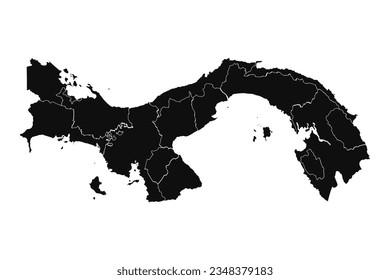 Abstract Panama Silhouette Detailed Map, can be used for business designs, presentation designs or any suitable designs.