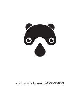 abstract panda cute logo design.