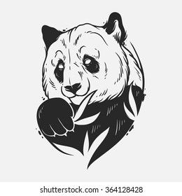 Abstract panda. Hand draw