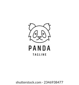Abstract panda head logo icon design template