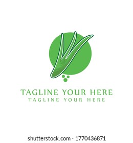 abstract pandan leaves logo vector illustration. 