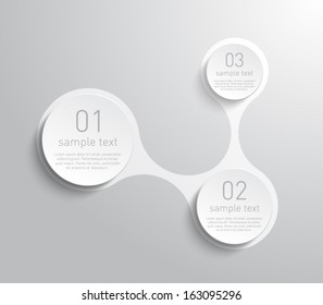 Panel abstracto con banners de papel circular e iconos para diseño empresarial, infografía, informes, opciones de número, presentación de pasos o diseño de flujo de trabajo. El estilo moderno y limpio 
