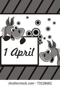 abstract panel lines background with fools day concept, vector illustration