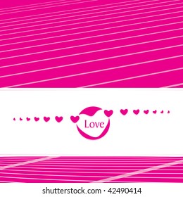abstract panel lines background with romantic pink heart