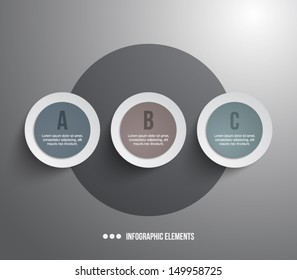 Abstract panel with paper banners over dark background for business design, infographics, reports, progress, step presentation, number options, websites or workflow layout. Clean and modern style