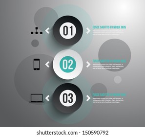 Abstract panel with paper banners over dark background for business design, infographics, reports, progress, step presentation, number options, websites or workflow layout. Clean and modern style