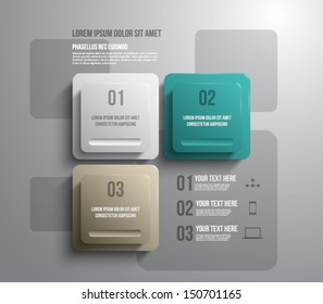 Abstract panel with plastic glossy banners for business design, infographics, reports, progress, step presentation, number options, websites or workflow layout. Clean and modern style