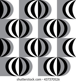 Abstract paneling pattern. Modern graphic design. Vector Black & White seamless style. Wallpaper texture background. Vector repeating texture.