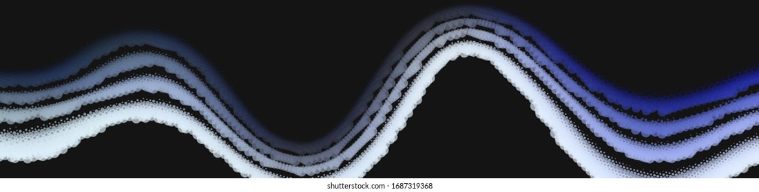 Abstract panoramic colorful halftone wide background. Panorama, Modern gradient Multicolor Backdrop with dots. Dotted soft lines pattern. Vector illustration.
