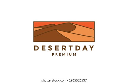 símbolo de vector del logotipo del desierto panorámico abstracto diseño gráfico