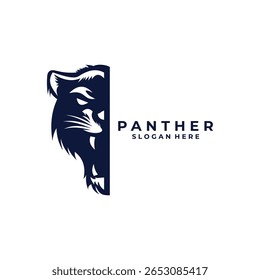 Plantilla de Vector de diseño de logotipo de cabeza de pantera Abstractas