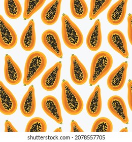 Abstract papayas summer vibes vector seamless pattern
