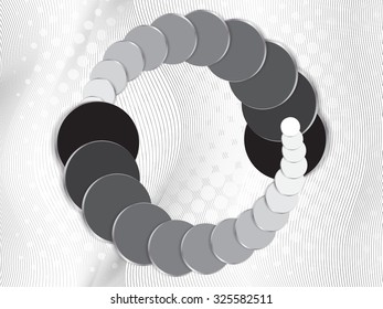 Abstract paper 3d circles symbol