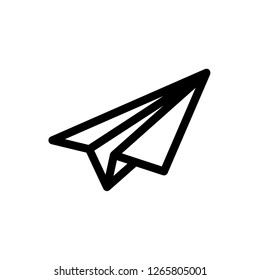 Abstract paper airplane icon.