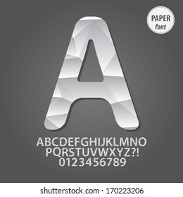 Abstract Paper Alphabet and Digit Vector