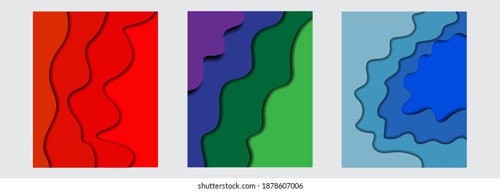 abstract paper art colorful paper cut shapes design