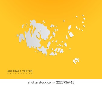 Abstract paper art gradient of Aland Islands map on yellow background.