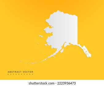 Abstract paper art gradient of Alaska map on yellow background.