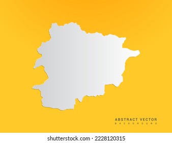 Abstract paper art gradient of Andorra map on yellow background.