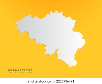 Abstract paper art gradient of Belgium map on yellow background.