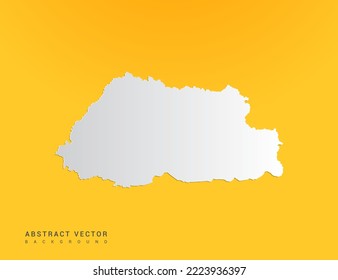 Abstract paper art gradient of Bhutan map on yellow background.