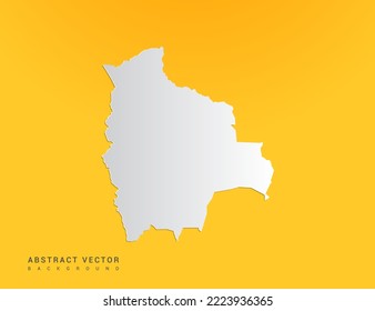 Gradiente de arte de papel abstracto de Bolivia mapa sobre fondo amarillo.