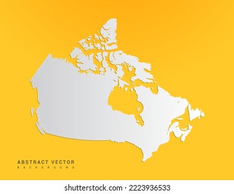 Abstract paper art gradient of Canada map on yellow background.