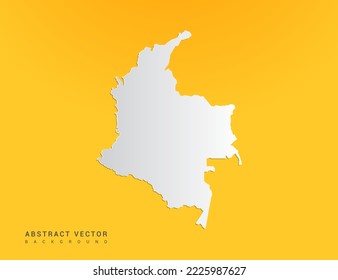 Gradiente de arte de papel abstracto de Colombia mapa sobre fondo amarillo.