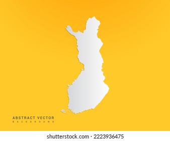 Abstract paper art gradient of Finland map on yellow background.