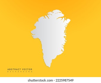 Abstract paper art gradient of Greenland map on yellow background.