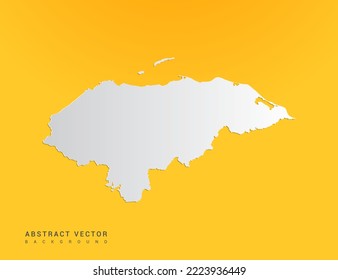 Abstract paper art gradient of Honduras map on yellow background.