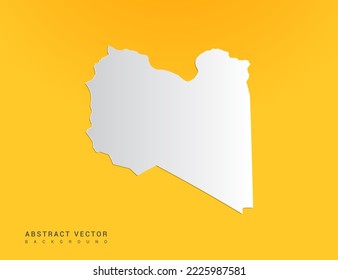 Abstract paper art gradient of Libya map on yellow background.