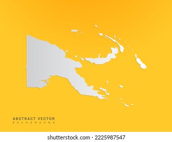 Abstract paper art gradient of Papua New Guinea map on yellow background.