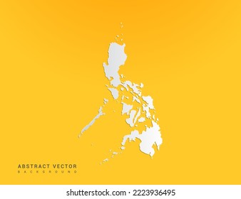 Gradiente de arte de papel abstracto de Filipinas mapa sobre fondo amarillo.
