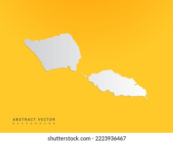 Abstrakter Papierkunstverlauf von Samoa Karte auf gelbem Hintergrund.