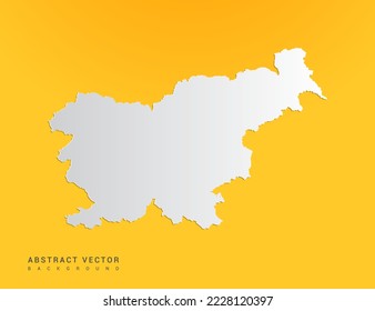 Abstract paper art gradient of Slovenia map on yellow background.