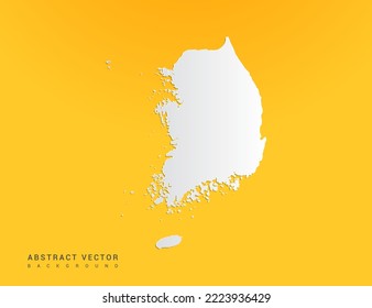 Abstrakte Grafik-Farbverlauf von Südkorea Karte auf gelbem Hintergrund.