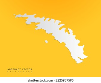 Abstract paper art gradient of South Georgia map on yellow background.