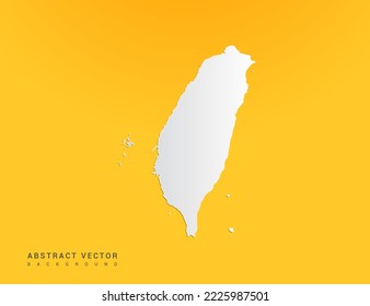 Abstract paper art gradient of Taiwan map on yellow background.