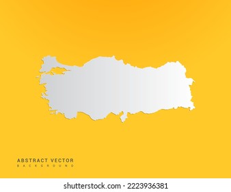 Abstract paper art gradient of Turkey map on yellow background.