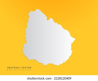 Abstract paper art gradient of Uruguay map on yellow background.