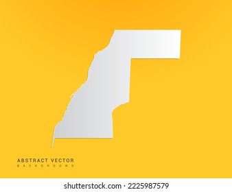 Abstract paper art gradient of Western Sahara map on yellow background.
