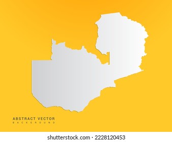 Abstract paper art gradient of Zambia map on yellow background.