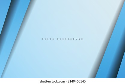 Abstract paper art minimal blue background vector