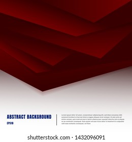 Abstract paper art style layout template. Dark red gradient triangles overlapping realistic shadows on white background luxury concept. You can use material design for brochure, banner web and mobile