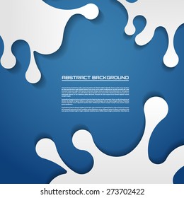 Abstract paper background, cutout curved elements on the orange background