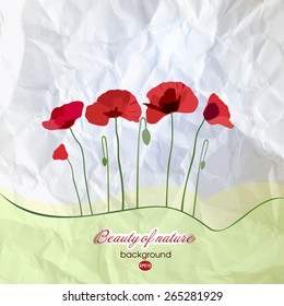 Abstract paper background with flowers