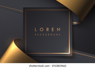 Abstract paper background with golden elements