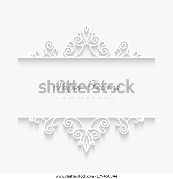 Abstract paper background with swirly\
divider element, ornamental frame, vector eps10\
