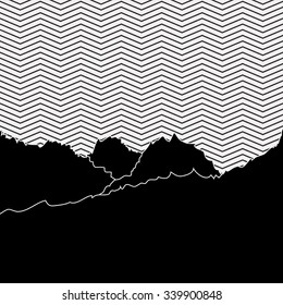 Abstract paper background with torn paper and zigzags